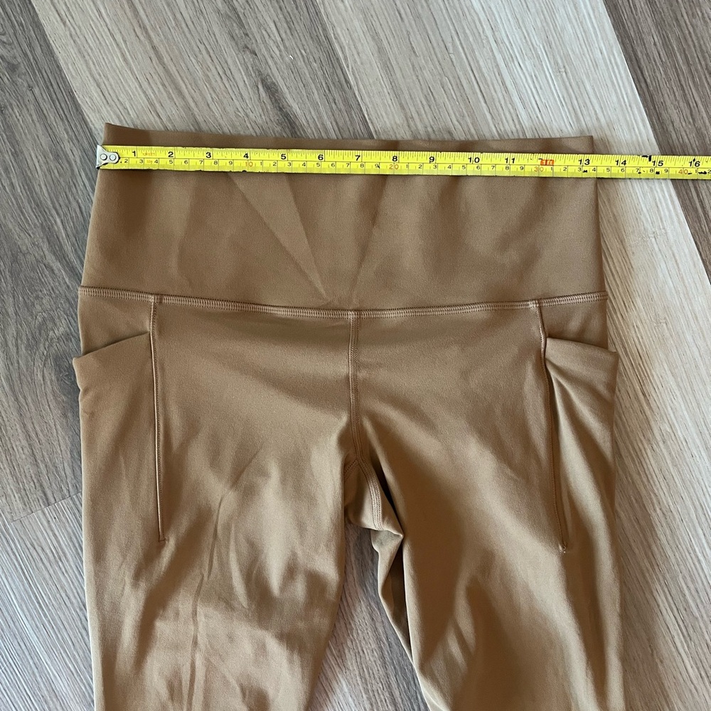Athleta Salutation Stash Tipped Tight Brown Leggings M/P High Rise Pockets - Picture 9 of 11